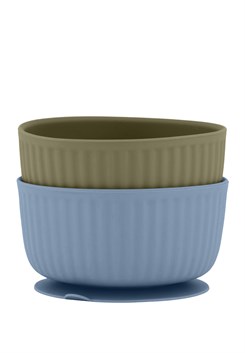 Mikk-Line 2-pak bowl sæt - Faded Denim/Dried Herb